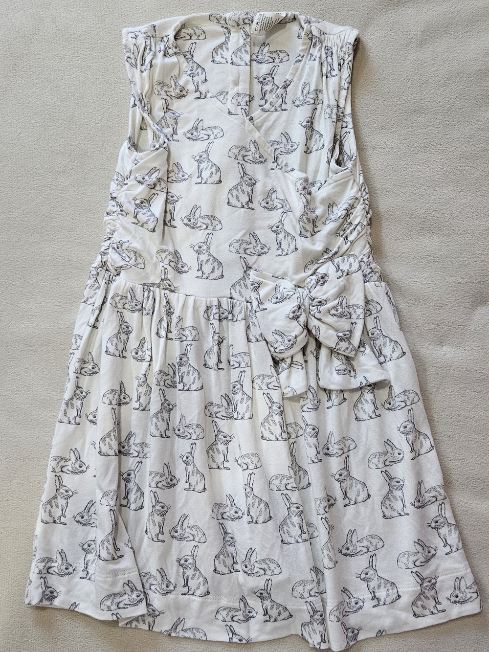 Kate Quinn White Bunny Print Dress - 3T